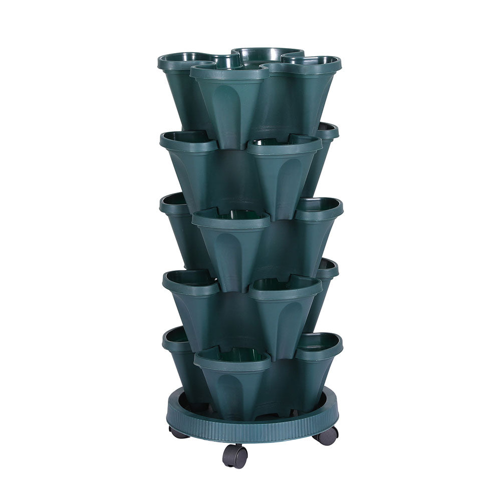 Black Garden Bed | 5 Tier | Vertical Garden Stackable Planters