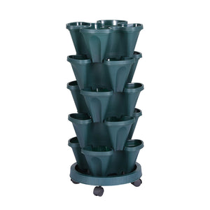 Black Garden Bed | 5 Tier | Vertical Garden Stackable Planters