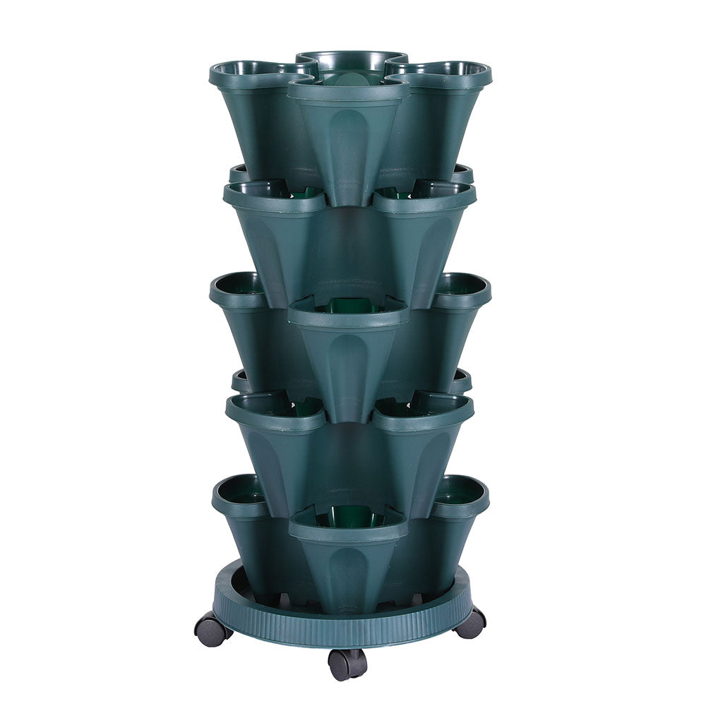Black Garden Bed | 5 Tier | Vertical Garden Stackable Planters