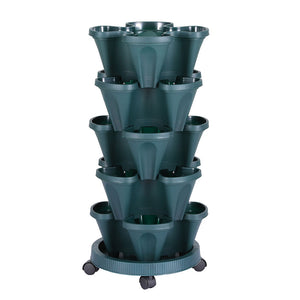 Black Garden Bed | 5 Tier | Vertical Garden Stackable Planters