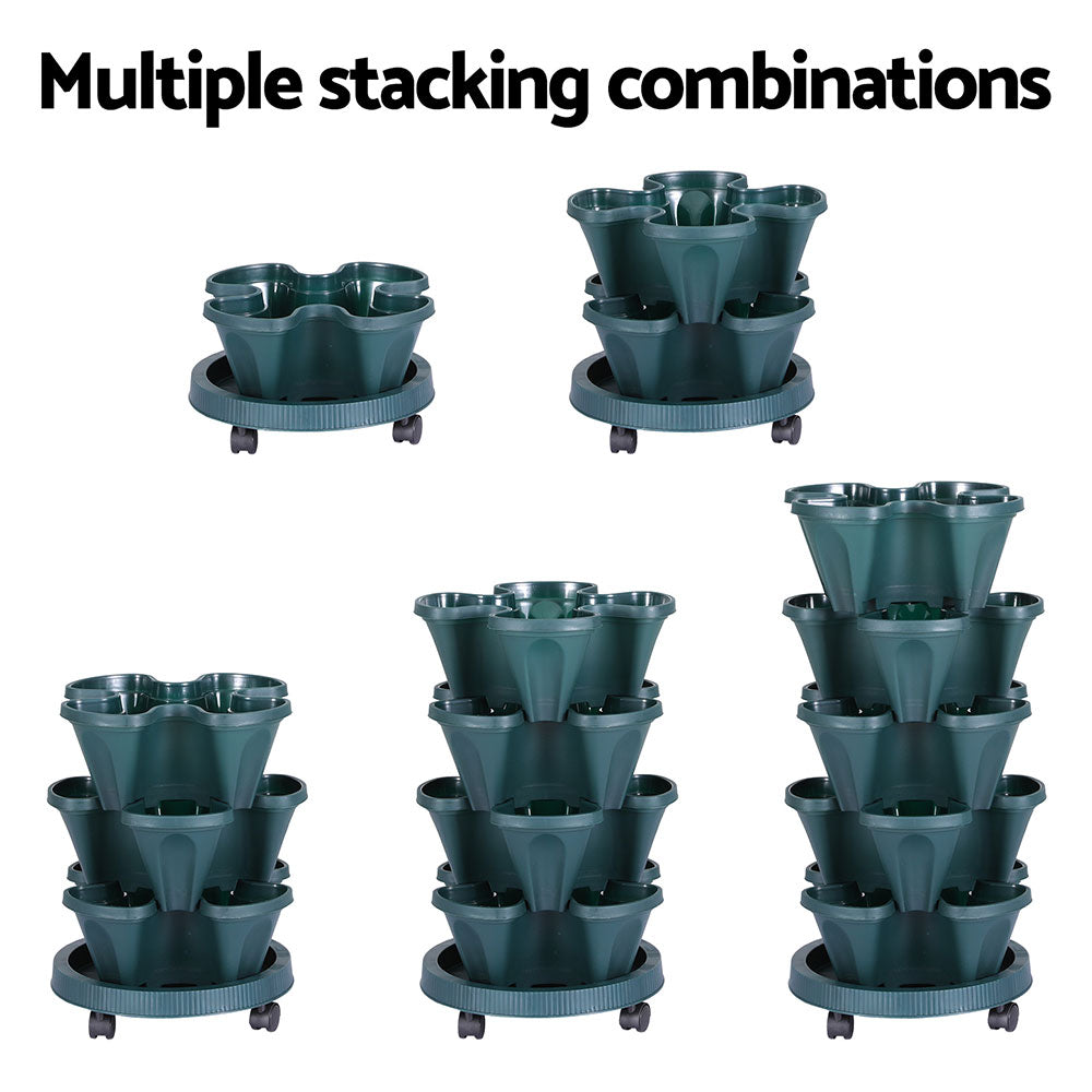 Black Garden Bed | 5 Tier | Vertical Garden Stackable Planters