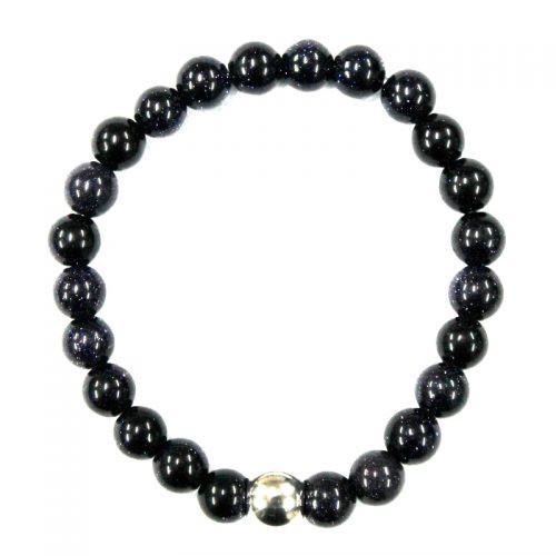 Goldstone Crystal Bracelet With Stainless Steel Bead