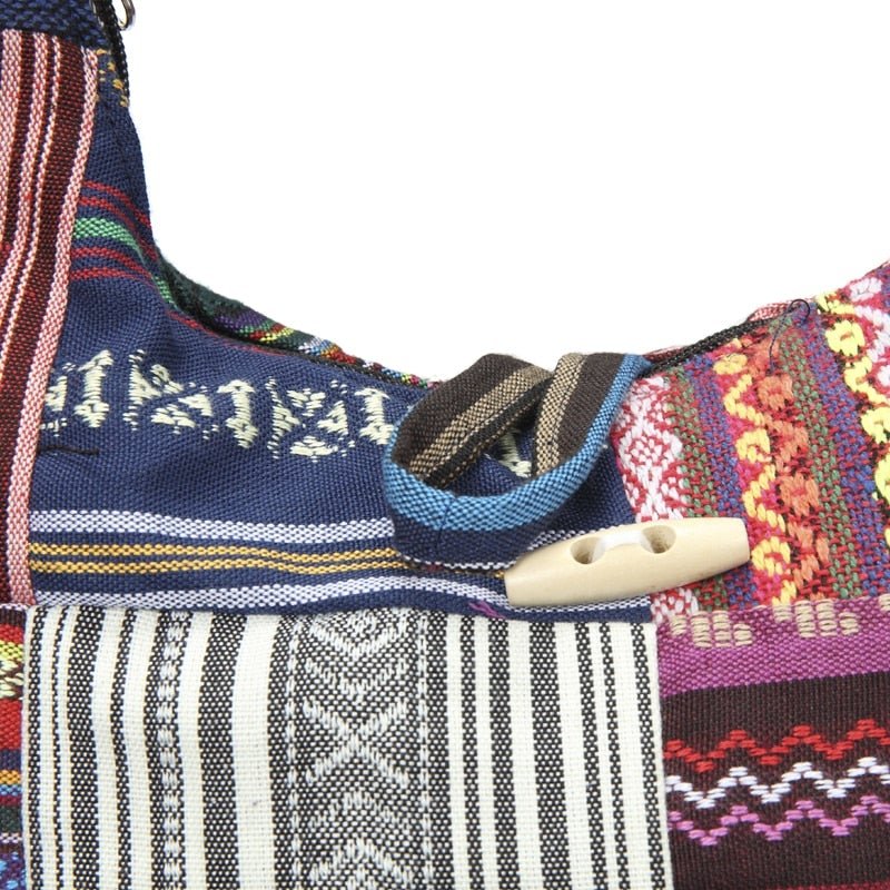 Hippie Patchwork Shoulder Crossbody Bag With Zipper