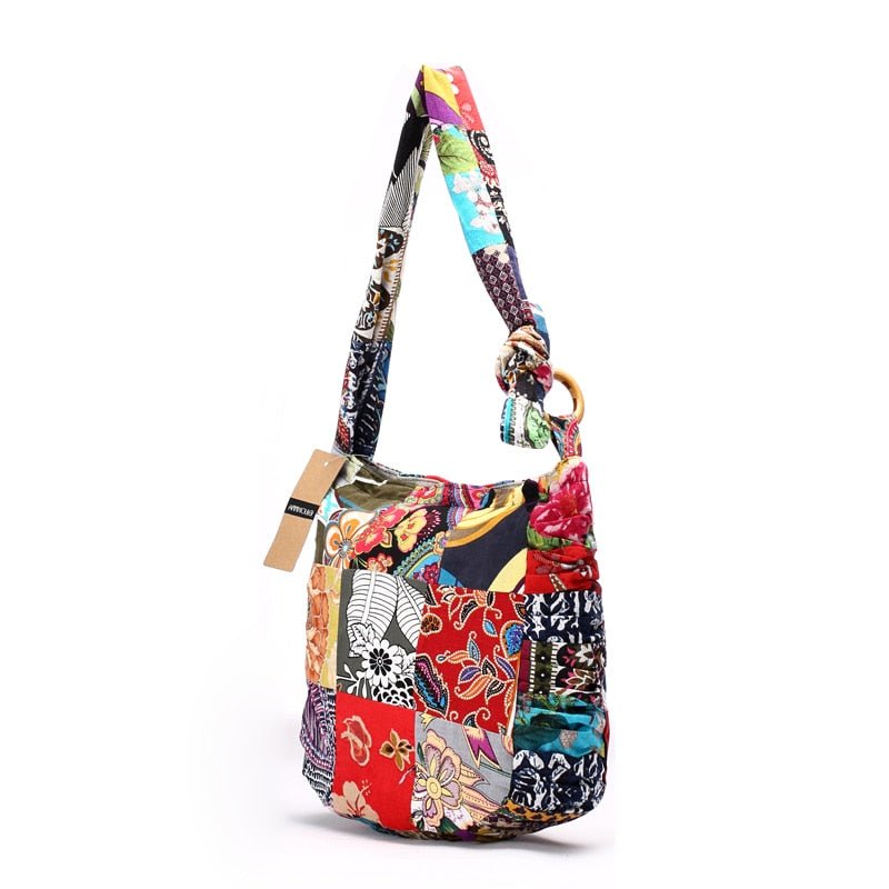 Premium Cross Body Bag With Hippie Patchwork Design