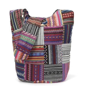Hippie Patchwork Shoulder Crossbody Bag With Zipper