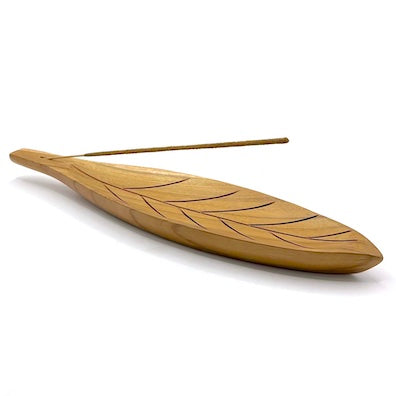 Incense Stick Ash Catcher | Wooden Leaf Design