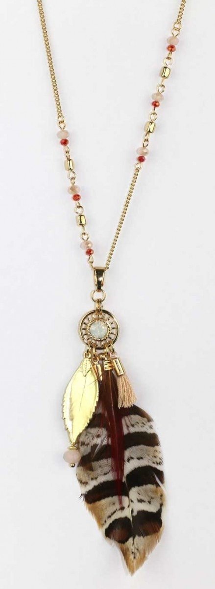 Necklace Feather Gold