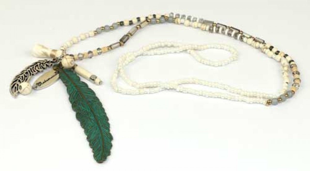 Necklace Feather Tassel Cream