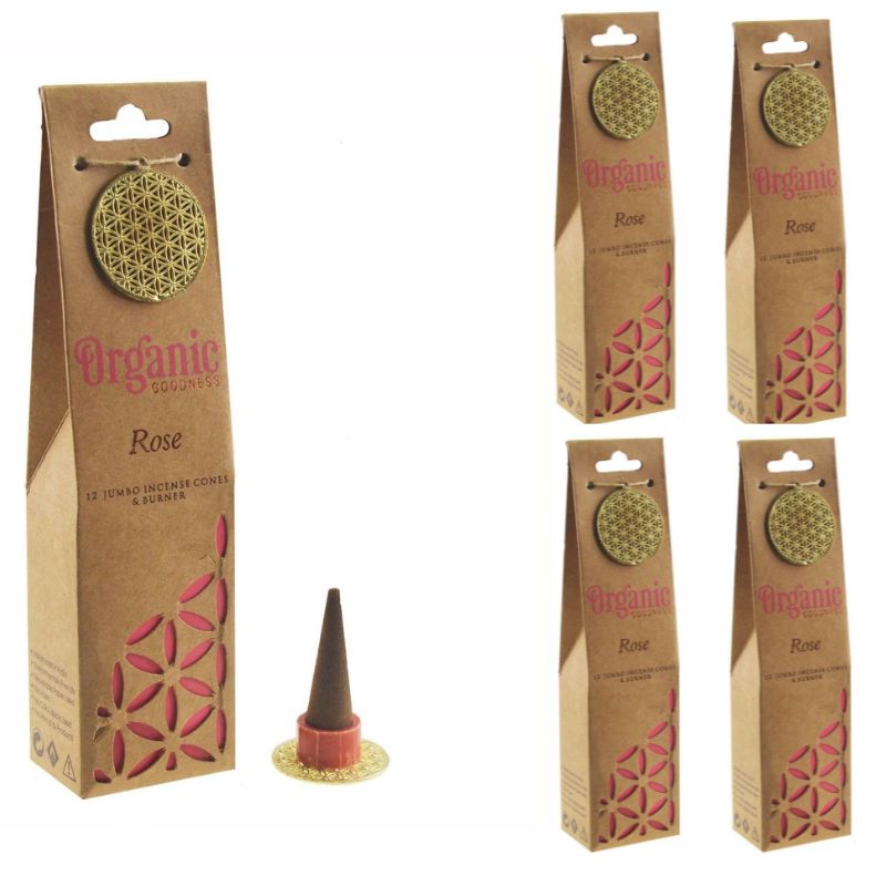 Organic Goodness Rose Incense Cones | 60 Pack