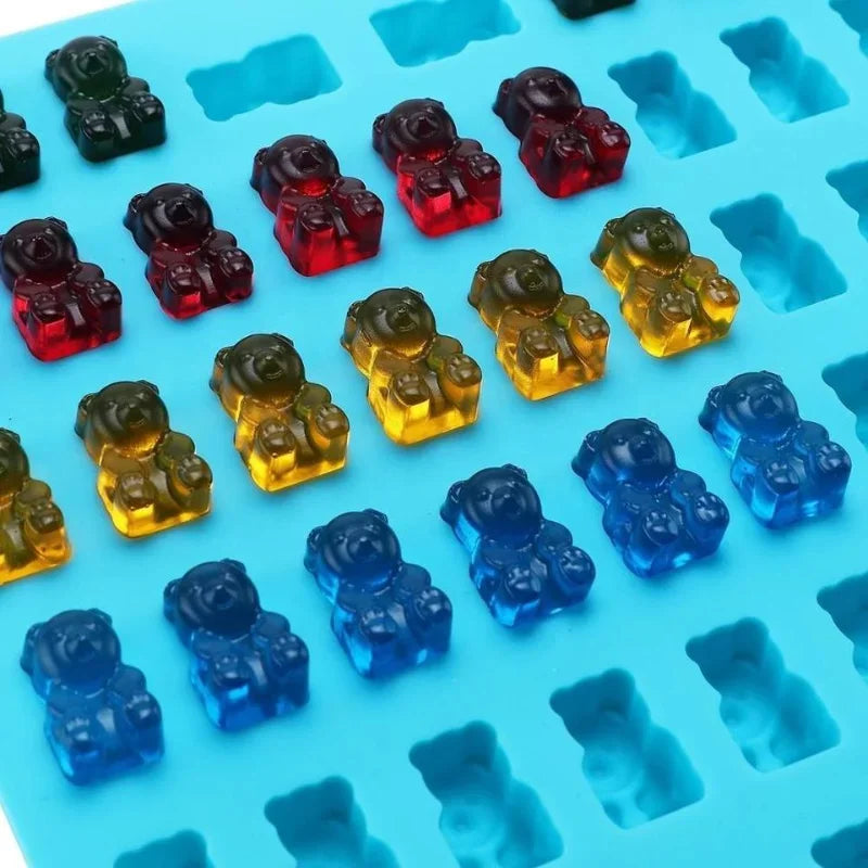 Gummy Bear Mold | Food Grade Silicone | 50 Grids | Various Colours