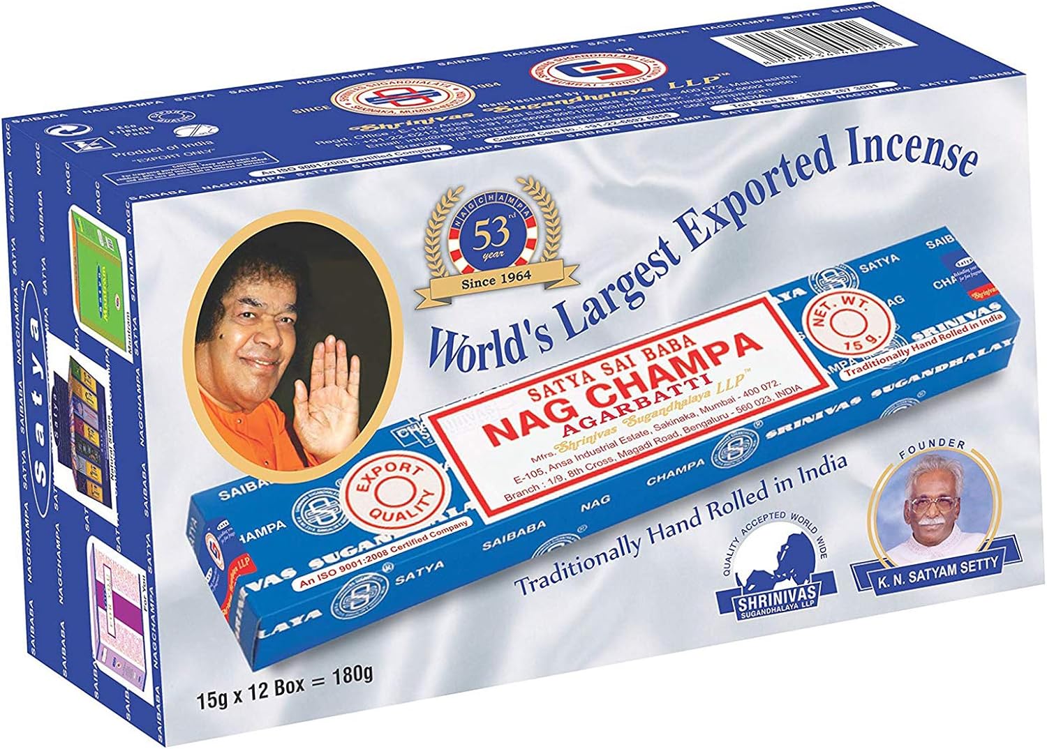 Satya Nag Champa Incense Sticks - 180 Grams (VFM)
