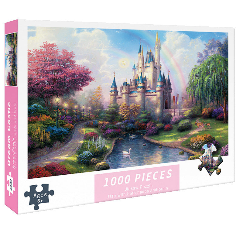 (2 PCS) 1000-Piece Dream Castle Jigsaw Puzzle | High Difficulty | Stress-Relief Toy | Fantasy Design