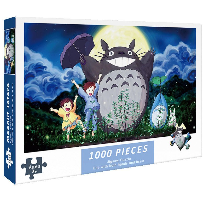 (2 PCS) 1000 - Piece Moonlight Totoro Jigsaw Puzzle | High Difficulty Stress - Relief Toy