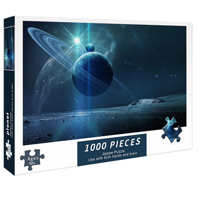 (2 PCS) 1000-Piece Planet Jigsaw Puzzle | High Difficulty | Stress-Relief Toy