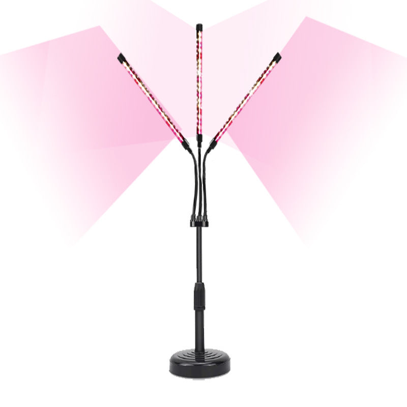 LED Grow Light | 3-Head | Adjustable Full Spectrum | Desktop Plant Lamp | USB Powered | Black
